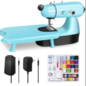 Mini Sewing Machine, Upgraded Electric Sewing Machine with Sewing Bag, Expansion Board, LED Light, Fast Stitch Suitable for Clothes,Jeans,Cutains,DIY Home Travel