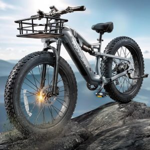 Electric Bike for Adults 960W, 48V 20AH Battery Adult Electric Bicycles, 26" Fat Tire Full Suspension Ebike, 28MPH Mountain Beach E Bike, 7 Speed, 80Miles Range, UL Certified