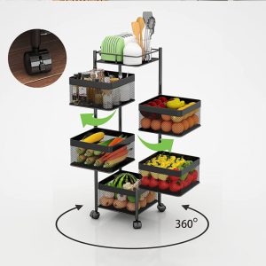 Global Local Square Kitchen Trolley With Wheels Kitchen Organizer Metal Items