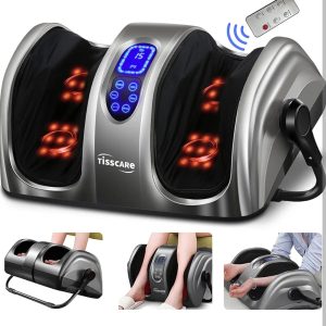 TISSCARE Shiatsu Foot Massager with Heat: Foot Massager Machine for Neuropathy, Plantar Fasciitis and Pain Relief-Massage Feet/Leg/Calf/Ankle with Deep Kneading at Home/Office, Gift for Woman and Man